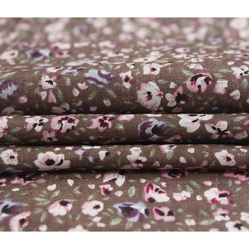 人丝棉小碎花印花平纹布 四季休闲衬衫 服装面料 现货图1