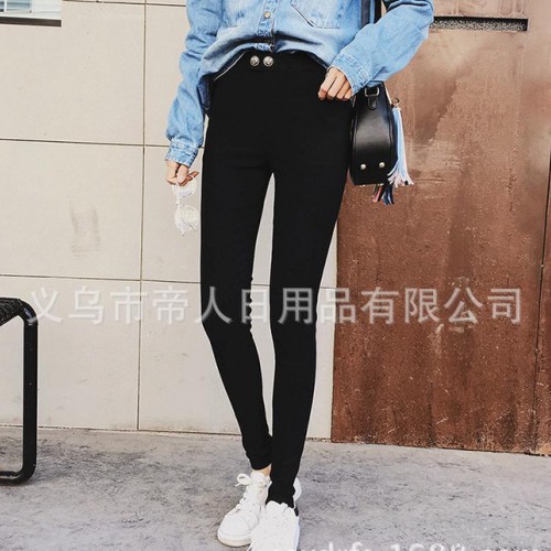 春装打底裤女外穿薄款小黑裤魔术铅笔裤高腰紧身长裤子学生小脚裤图2