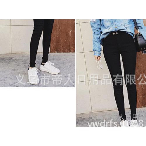 春装打底裤女外穿薄款小黑裤魔术铅笔裤高腰紧身长裤子学生小脚裤图3
