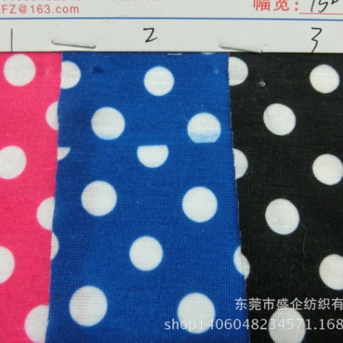 SQ019#直销针织圆点布面料 T/C圆点布面料 T恤睡衣面图2