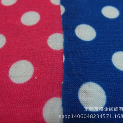 SQ019#直销针织圆点布面料 T/C圆点布面料 T恤睡衣面图3