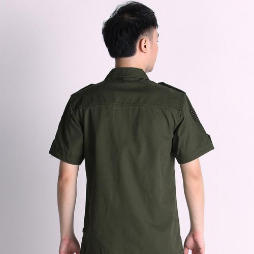 军迷户外服装迷彩服短袖男夏季休闲衬衫101空降师半袖战术衬衣图2