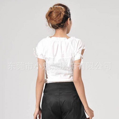 特价清货一件代发 冰棉格子可爱淑女衬衣泡泡袖 开衫女式衬衫图3