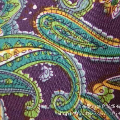 SQ046#现货 腰果花色丁印花布 涤纶印花 服装里布 睡衣图3