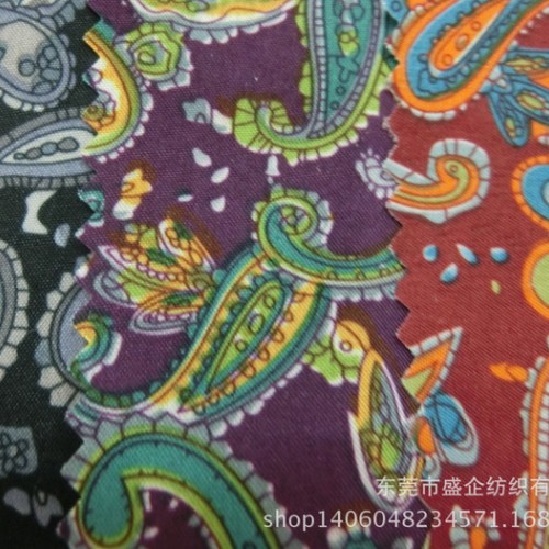 SQ046#现货 腰果花色丁印花布 涤纶印花 服装里布 睡衣图2