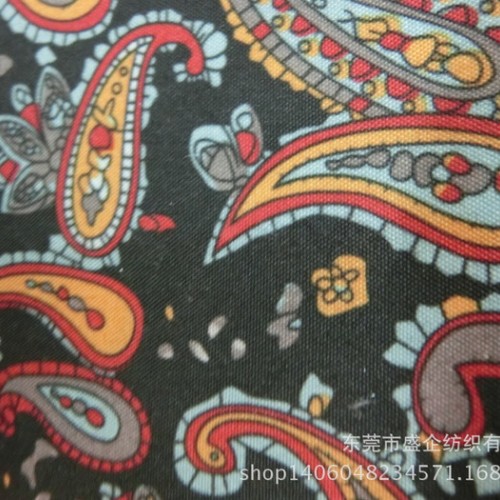 SQ046#现货 腰果花色丁印花布 涤纶印花 服装里布 睡衣图1