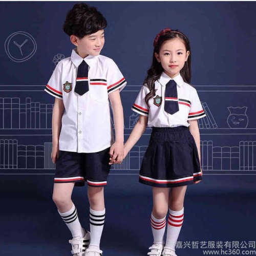 幼儿园园服夏装2016套装中小学生短袖衬衫英伦风班服儿童浙江图3