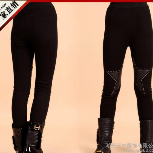 童裤批发女童裤子 冬季新款儿童打底裤女韩版百搭加绒打底裤厚图1