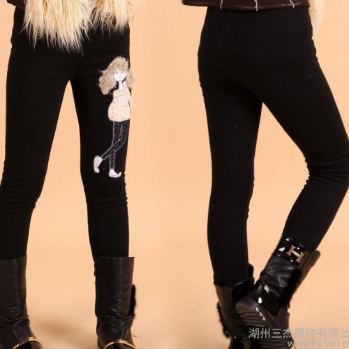 女童打底裤加绒加厚 儿童裤子秋冬款保暖裤纯棉长裤不倒绒打底裤图3