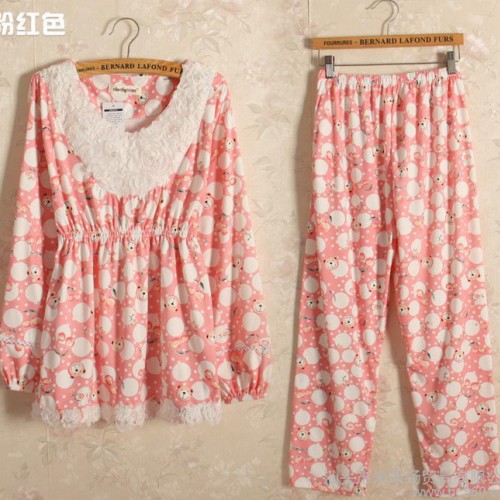 2013秋季新品 睡衣批发 花瓣圆领套头长袖睡衣两件套家居服 A028图2