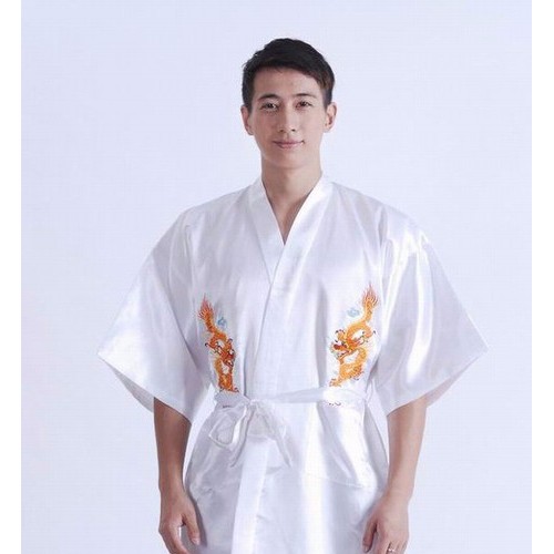 批发男式绣龙睡袍睡衣浴袍 白色黑色红色蓝色等 S0103系列图4