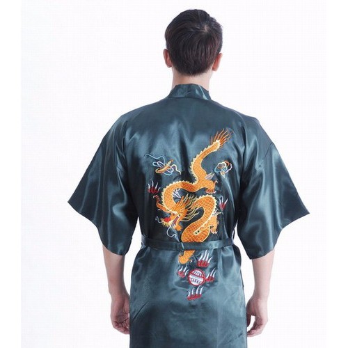 批发男式绣龙睡袍睡衣浴袍 白色黑色红色蓝色等 S0103系列图3
