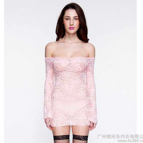欧美性感网纱情趣睡衣 半透明网纱装性感夜店透视超短连衣裙图1