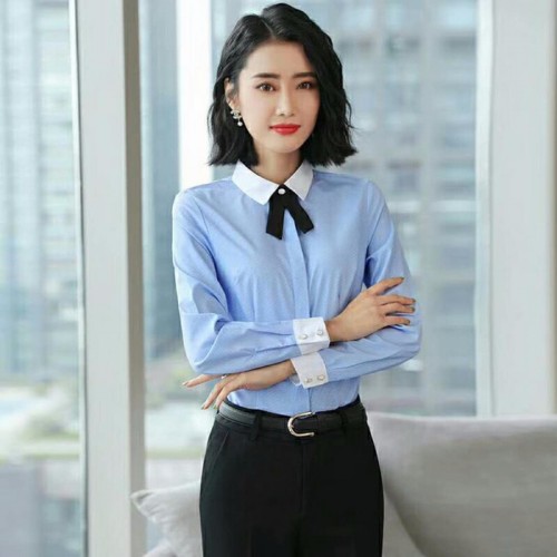 职业装长短袖衬衫定制团购衬衫定做商务男女衬衫量体定做现货批发纯棉涤棉多色成品职业衬衫图5