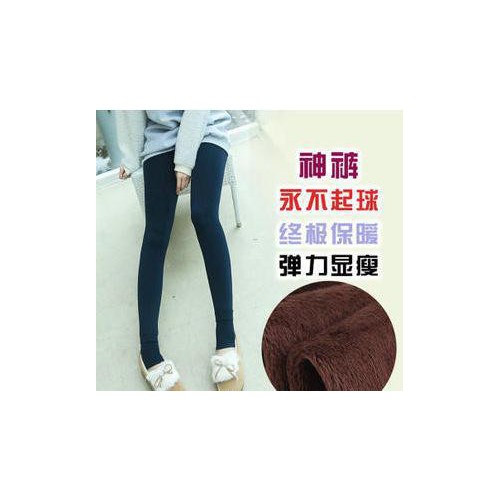 秋冬季珍珠绒打底裤 一体裤踩脚打底裤 加厚加绒打底裤图2
