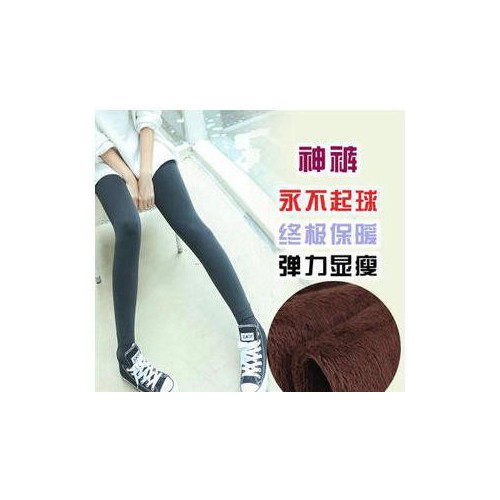 秋冬季珍珠绒打底裤 一体裤踩脚打底裤 加厚加绒打底裤图3