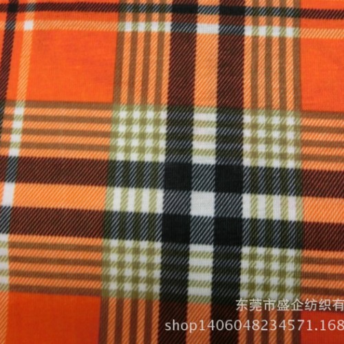 SQ019#直销新款涤棉针织格子印花 睡衣服装面料图2