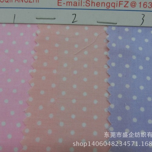 SQ019#小圆点印花布   睡衣童装面料图1