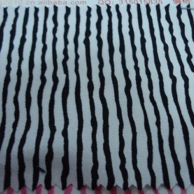 全棉40S府绸印不规则竖条面料 服装衬衫用料 全棉府绸印花布