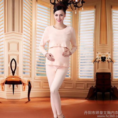 月子服冬季纯棉厚款哺乳衣时尚哺乳装喂奶衣孕妇睡衣喂奶产妇装图1