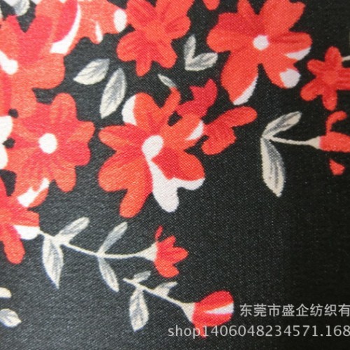 新款仿真丝怀旧印花 中年女士睡衣连衣裙面料 品质保证图2