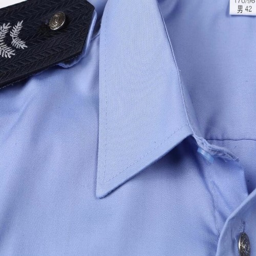 批发定制保安衬衣 酒店物业夏季保安服 小区保安制服蓝色长袖衬衫图3