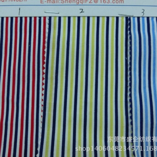 SQ032#直销新款条形印花布   服装衬衫面料图3