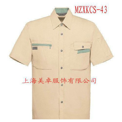 工作服 劳保衬衫 普通工作服 上海制服 短袖工人衬衫 上海厂图1