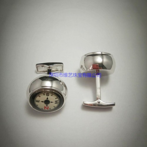 维艺首饰加工和设计 指南针袖扣定做 企业定制袖扣 衬衫袖扣图1