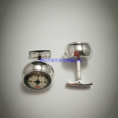 维艺首饰加工和设计 指南针袖扣定做 企业定制袖扣 衬衫袖扣
