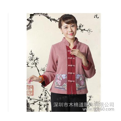 木棉道女士 唐装棉袄 秋装装2013中老年手绘棉麻上衣图2