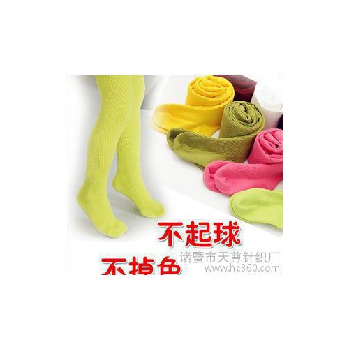 【V字连裤袜】儿童纯棉糖果色菱纹波浪/全棉舞蹈跳舞打底裤批发图1