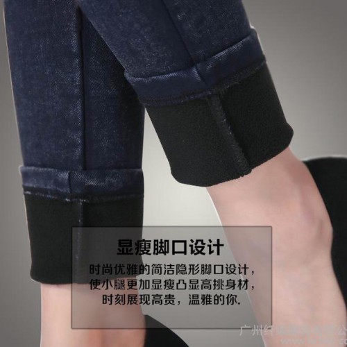 秋冬加绒加厚打底裤外穿显瘦大码常规款加绒小脚裤通勤铅笔裤长裤图3
