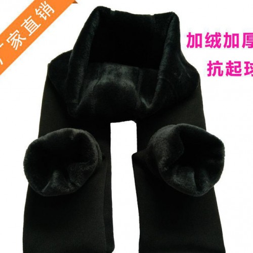 秋冬新款不起球珍珠绒一体 不倒绒加绒加厚保暖踩脚打底裤图3