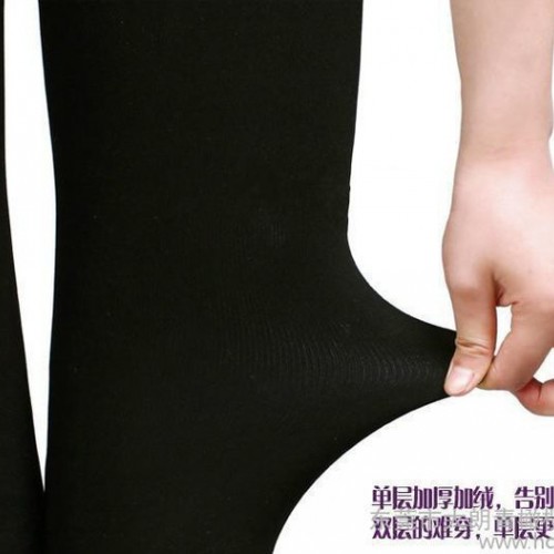 冬季加厚珍珠绒打底裤九分裤厂 新款考拉绒单层一体保暖裤批发图2
