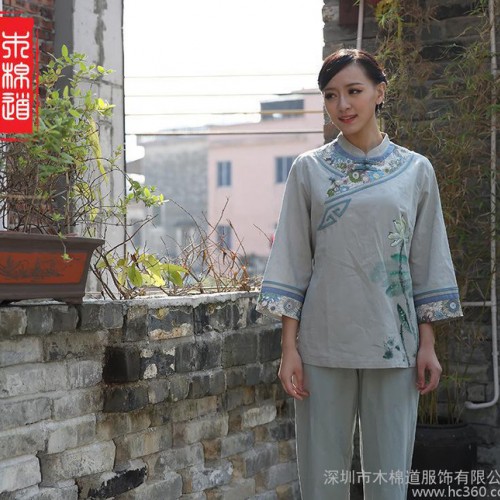 木棉道.女士唐装春装 中老年大码女上衣汉服棉麻批发加盟18308图3