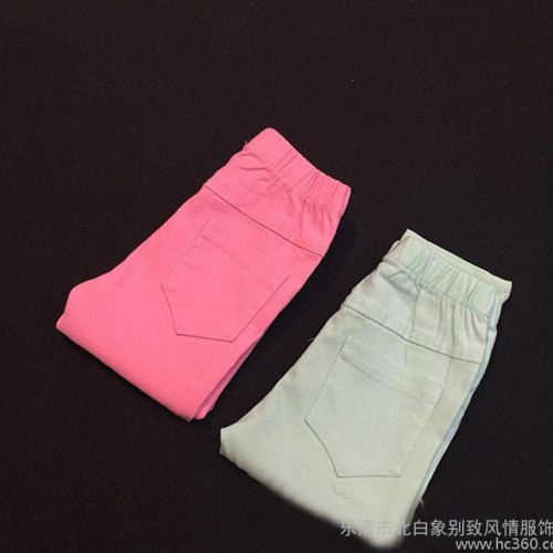 2015夏季新款女童打底裤中小童百搭七分裤子童裤一件代发图3