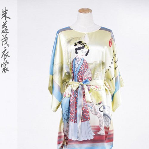 **2011年外贸新款女式艳丽性感仿真丝睡裙睡袍睡衣居家服图1