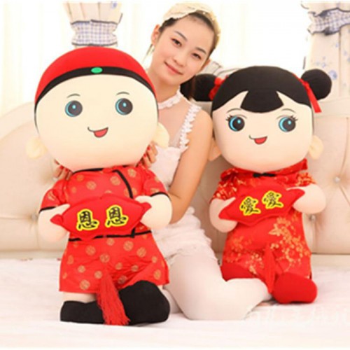 创意结婚礼物唐装布娃娃毛绒玩具可爱公仔男女朋友生日礼品**图7