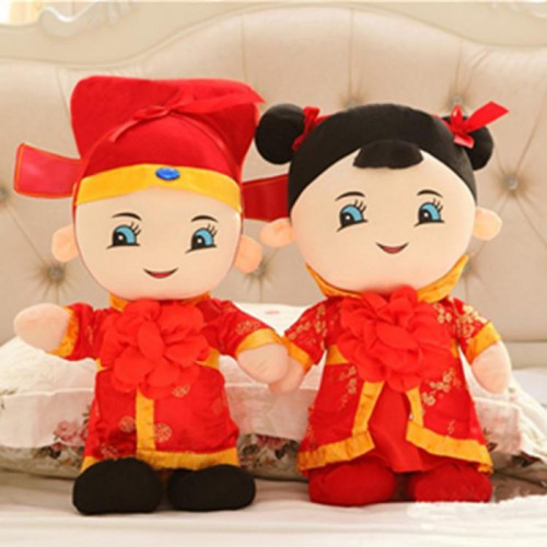 创意结婚礼物唐装布娃娃毛绒玩具可爱公仔男女朋友生日礼品**图5
