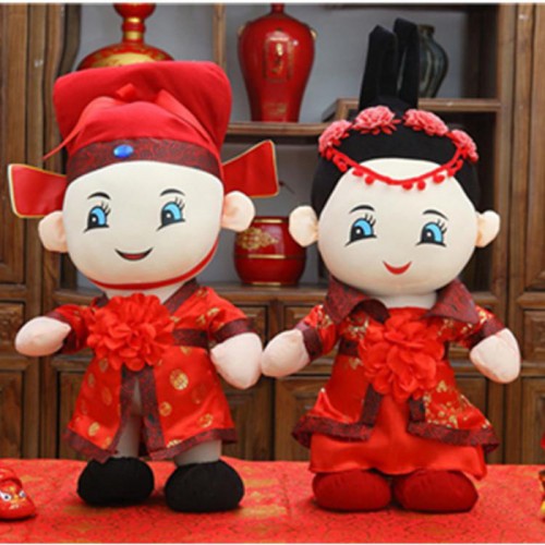 创意结婚礼物唐装布娃娃毛绒玩具可爱公仔男女朋友生日礼品**图8