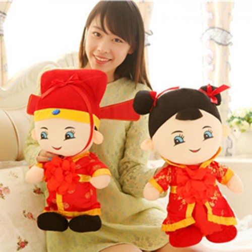 创意结婚礼物唐装布娃娃毛绒玩具可爱公仔男女朋友生日礼品**图2