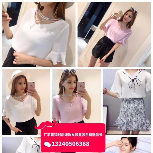 湖南金帝女装城实体店夏装批发明星同款夏季女装网络**爆款夏季女装批发**欧美时尚印花衬衫裙新款欧洲站女装图5