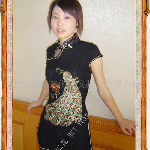红色女式优雅唐装 绣花 唐装上衣 3201-09图3