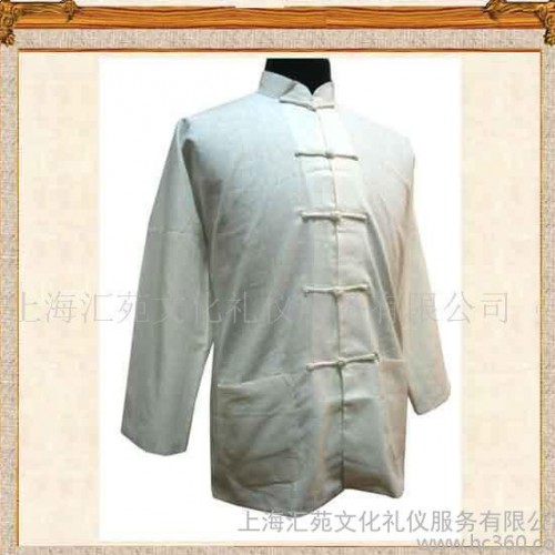 『天乐』男士亚麻 唐装上衣白色经典款式唐装 3127图2