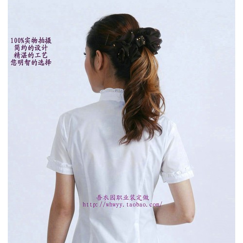 定制            OL立领女短袖衬衫定做吾衣园职图2