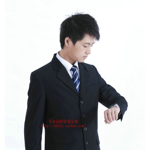 定制            吾衣园新款男衬衫四粒扣西服西裤图2