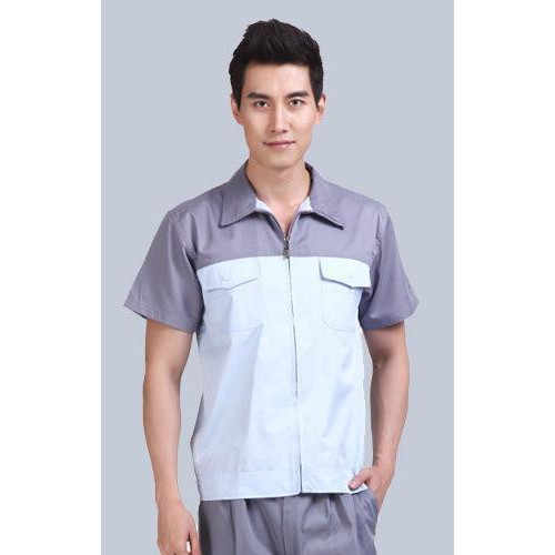 夏季短袖工作服 透气吸汗衬衫 工衣厂服 **工装直销图2