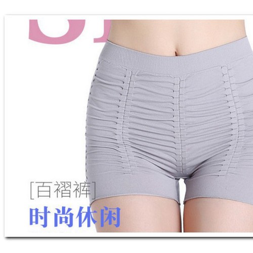 夏季新款内衣女安全裤防走光麻花三代百褶清新无缝提臀打底裤图2