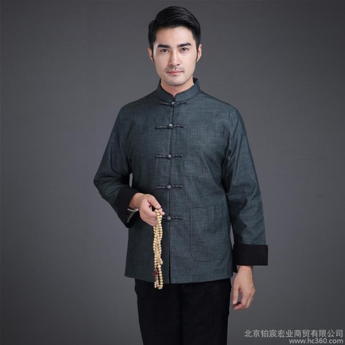 唐袭世家中国风男士民族服装唐装外套传统修身立领唐装上衣图1